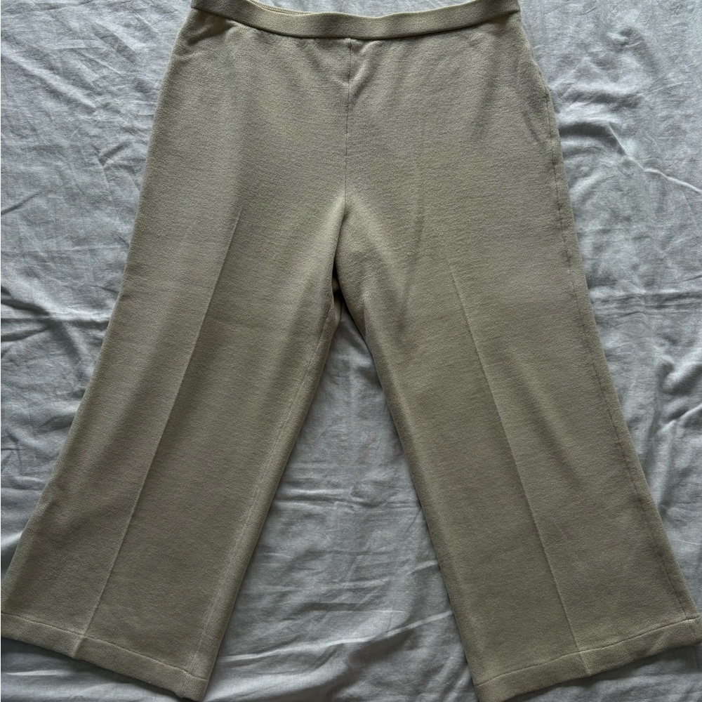 Luxury Vintage St. John Collection Santana Knit Pants, Cream